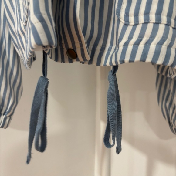 Torrid Blue and White Striped Snap Front Hooded Jacket Plus SIZE 0 (12) NWT - Picture 10 of 16